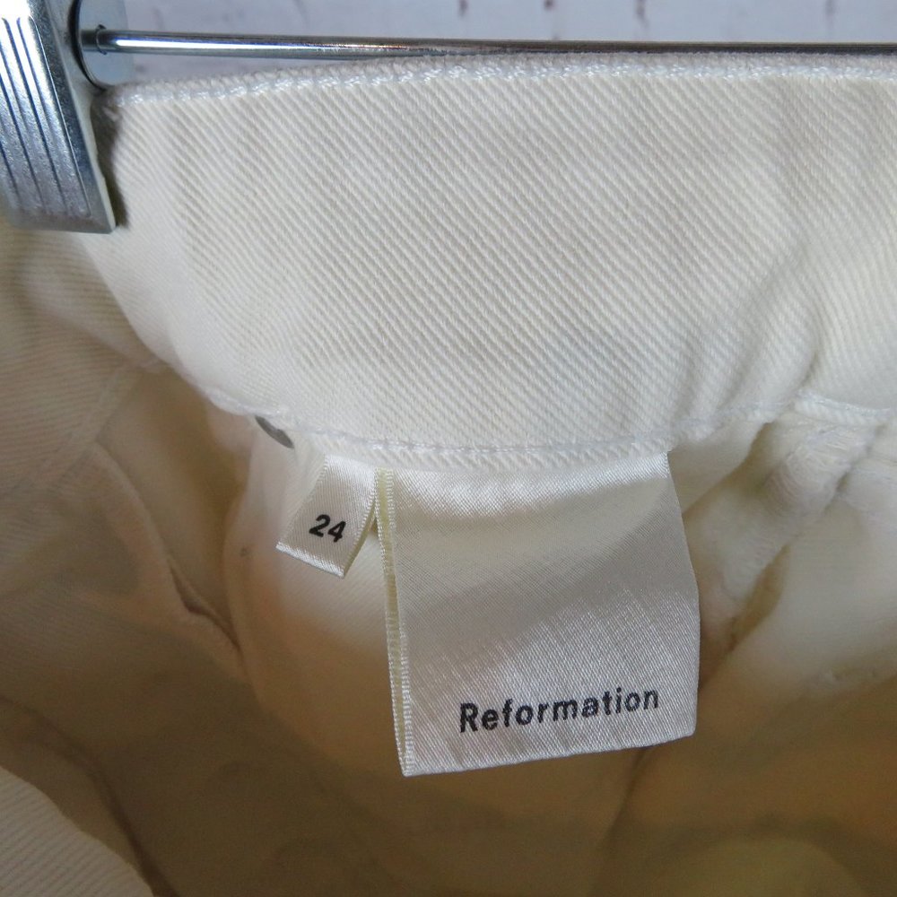 Reformation Madison High Waisted Belted Ankle Jeans Denim Jeans 24 - Picture 14 of 15